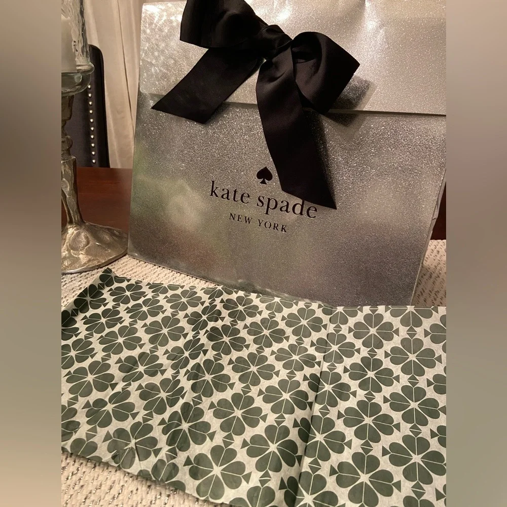 SPECIAL EDITION - New! Kate spade gift bag + tissue Sparkling silver bag, ribbon